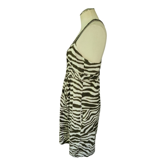 Banana Republic Zebra Print Halter Dress Size 10 100% Cotton Safari Y2K Vibes - Picture 3 of 11